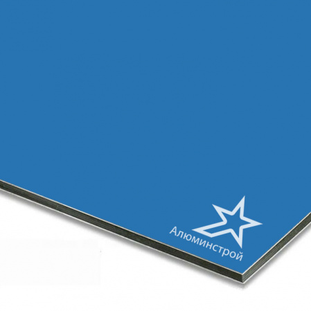 Алюминиевая композитная панель 3 мм (0.21) 1220х4000 цвет небесно-синий RAL 5015