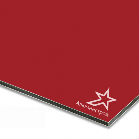 Алюминиевая композитная панель 3 мм (0.21) 1220х4000 цвет сигнальный красный RAL 3001