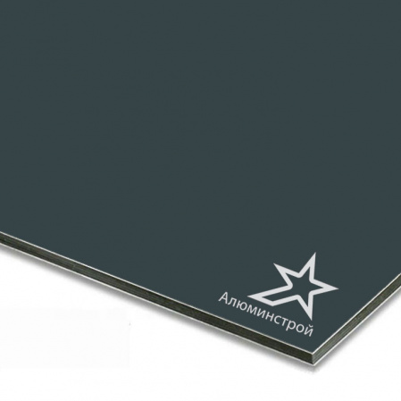 Алюминиевая композитная панель 3 мм (0.21) 1220х4000 цвет гранитовый серый RAL 7026