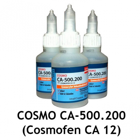 Секундный клей COSMO CA-500.200 (Cosmofen CA 12) упаковка 50 гр.