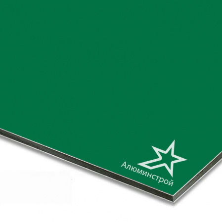 Алюминиевая композитная панель 3 мм (0.21) 1220х4000 цвет мятно-зеленый RAL 6029